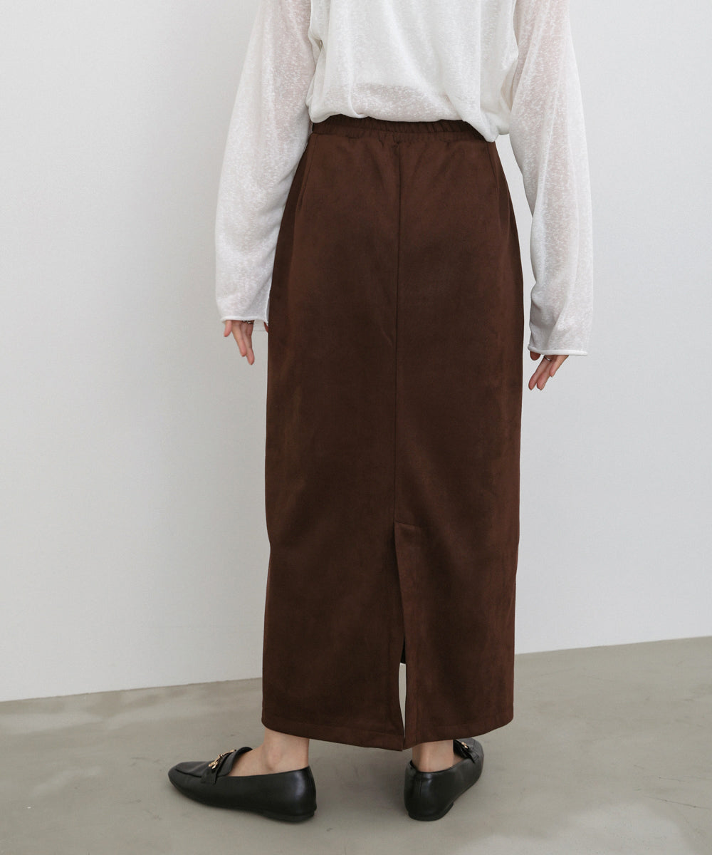 【選べる２タイプ】スウェードロングスカート