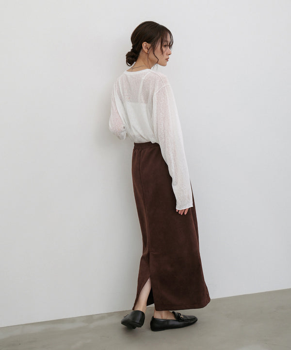 【選べる２タイプ】スウェードロングスカート