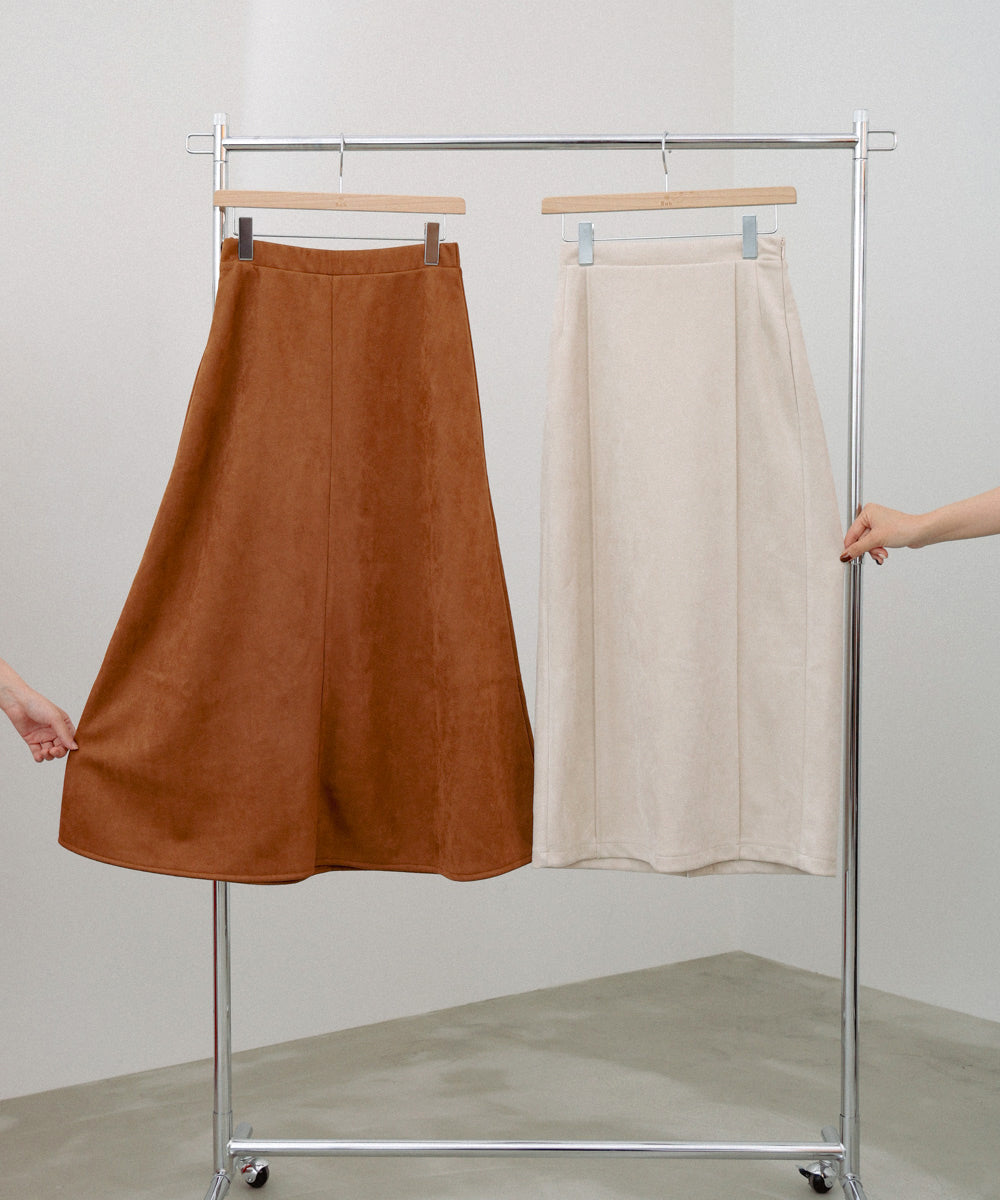 【選べる２タイプ】スウェードロングスカート