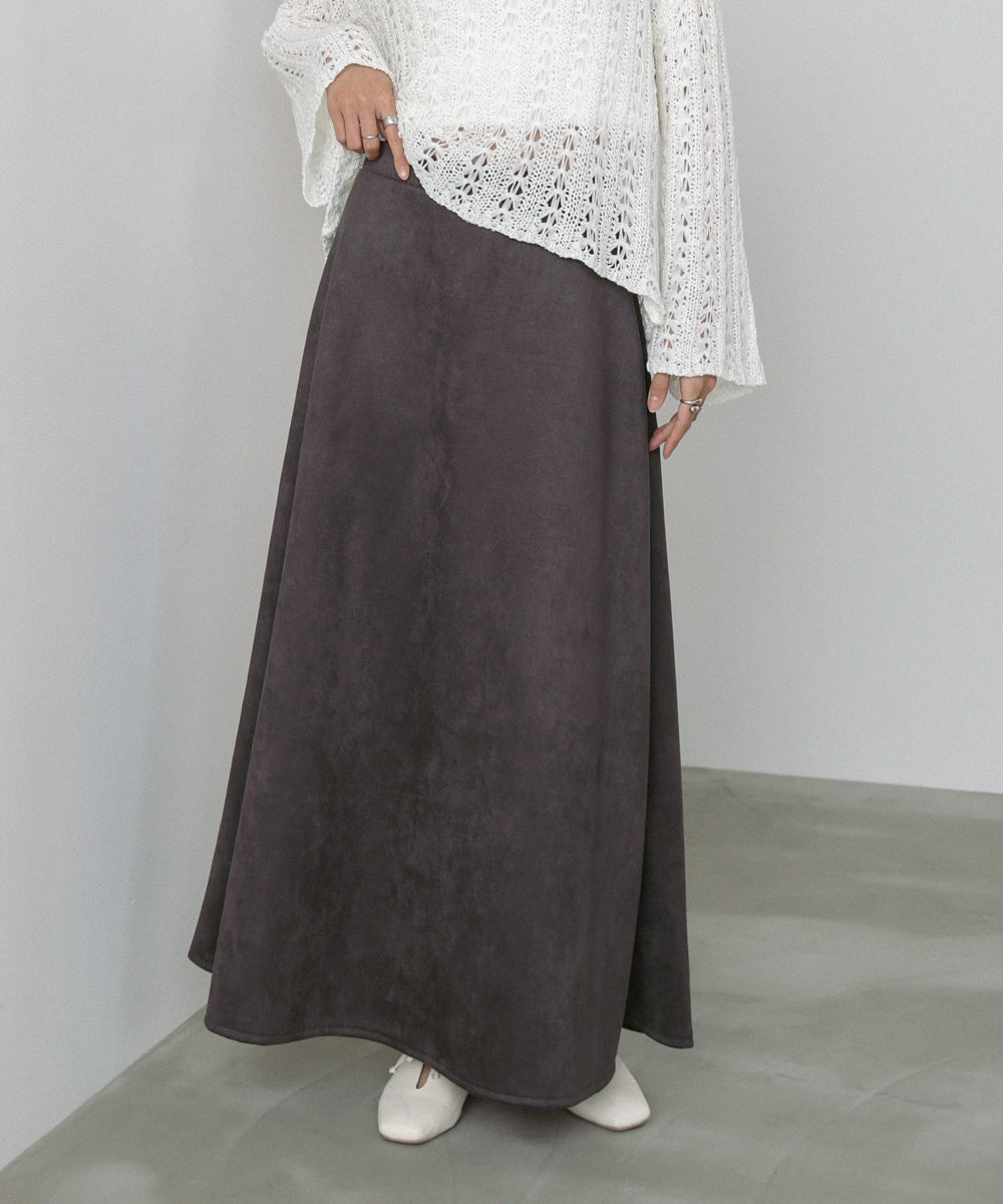 【選べる２タイプ】スウェードロングスカート