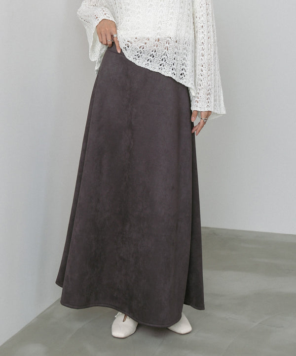【選べる２タイプ】スウェードロングスカート