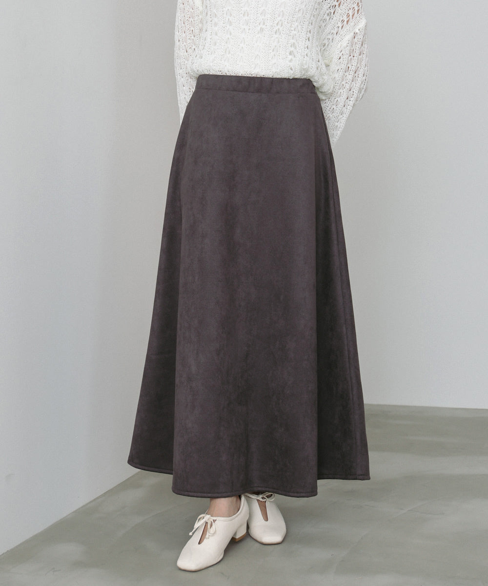 【選べる２タイプ】スウェードロングスカート