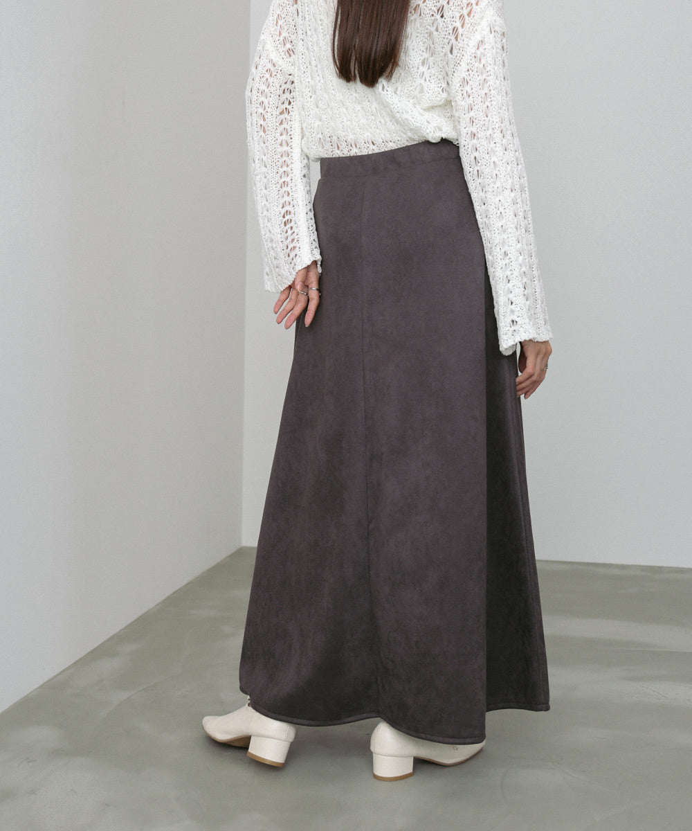 【選べる２タイプ】スウェードロングスカート