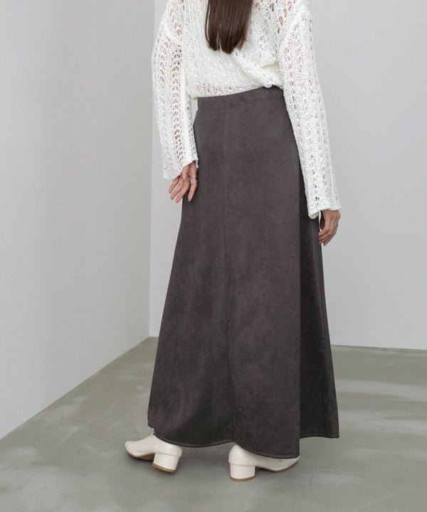 【選べる２タイプ】スウェードロングスカート