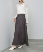 【選べる２タイプ】スウェードロングスカート