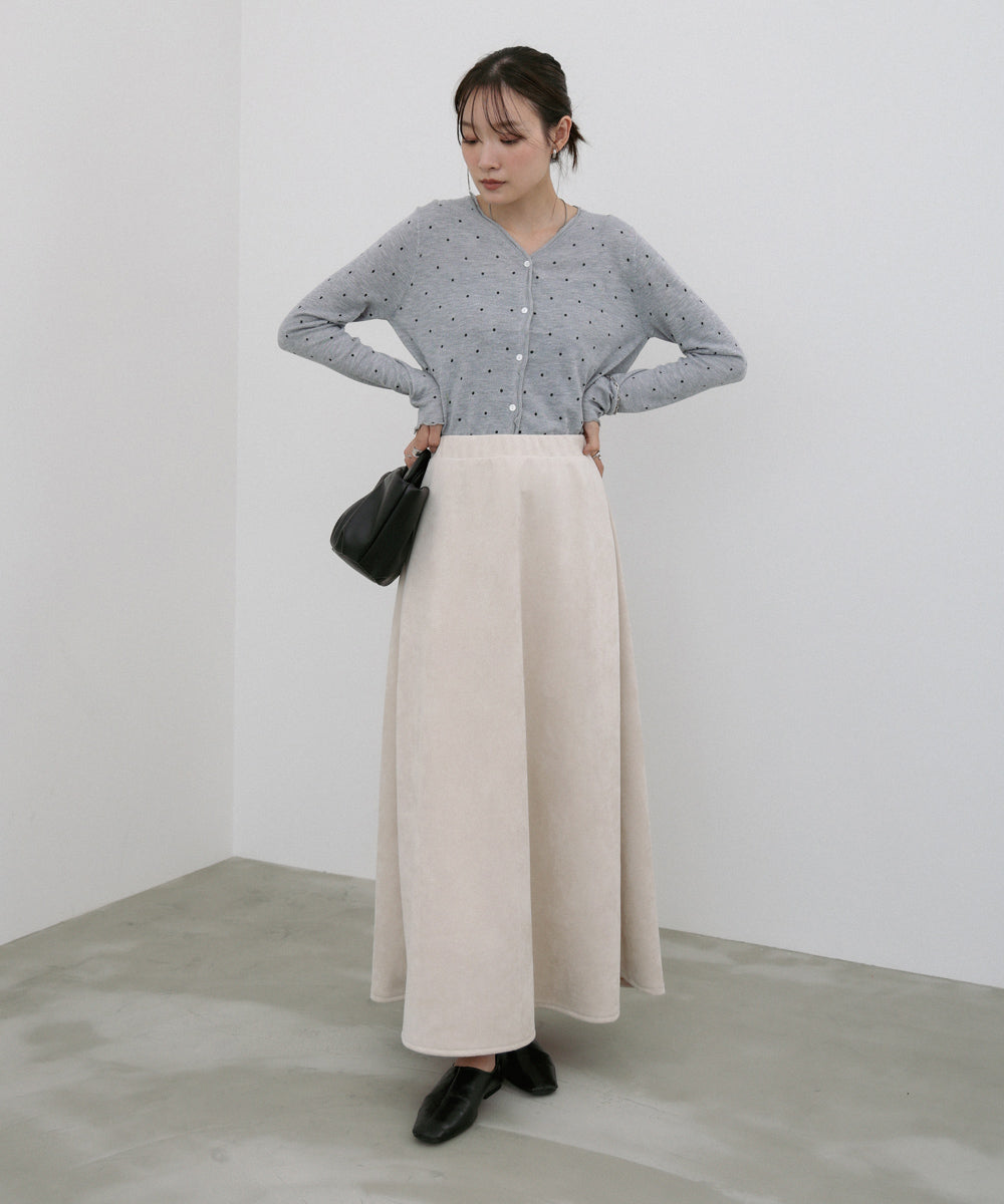 【選べる２タイプ】スウェードロングスカート