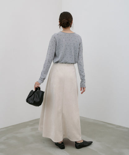 【選べる２タイプ】スウェードロングスカート