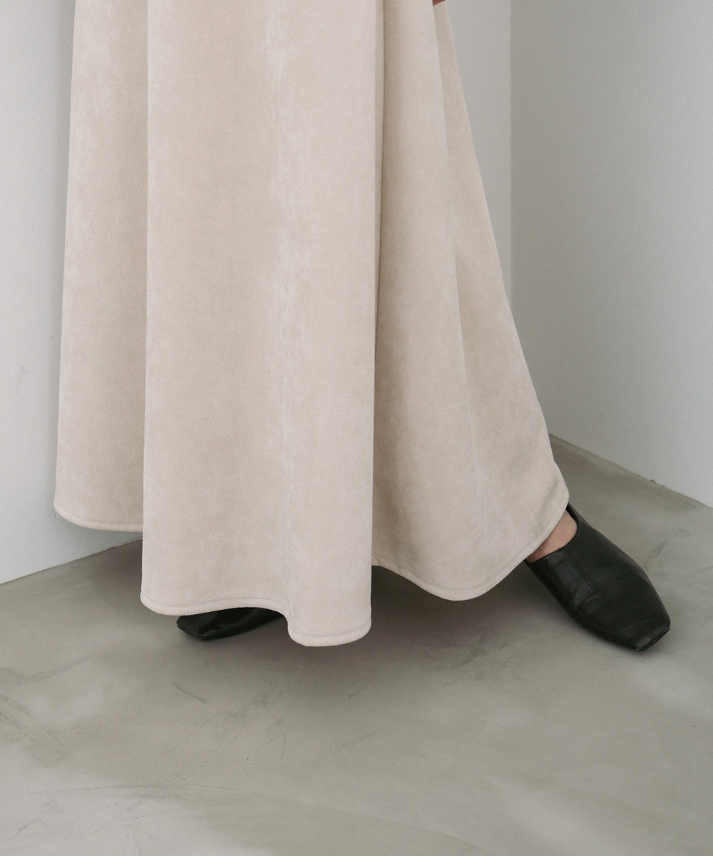 【選べる２タイプ】スウェードロングスカート
