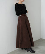 【選べる２タイプ】スウェードロングスカート