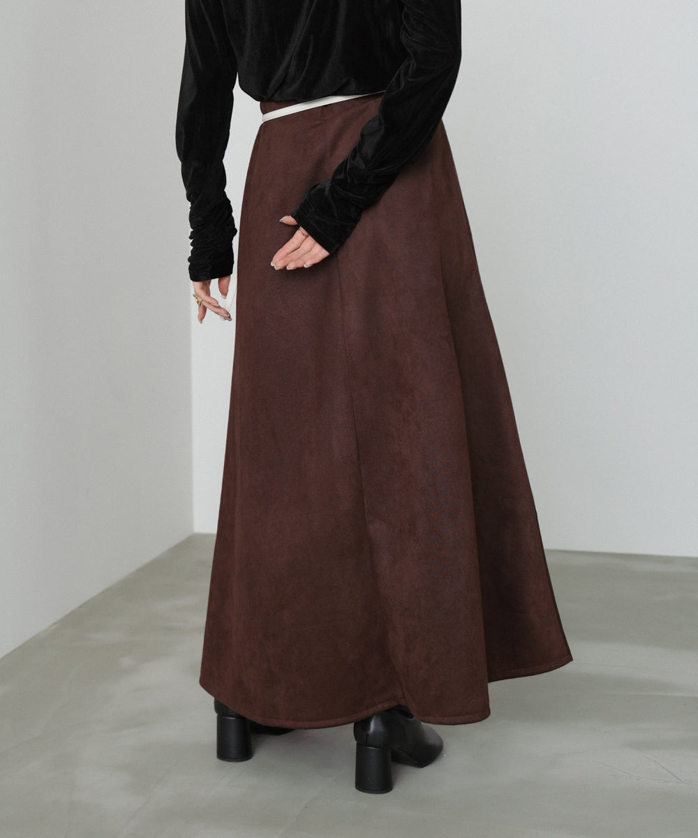 【選べる２タイプ】スウェードロングスカート