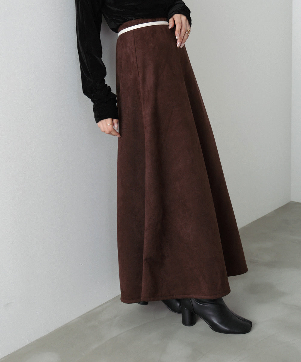 【選べる２タイプ】スウェードロングスカート
