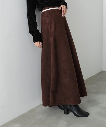 【選べる２タイプ】スウェードロングスカート