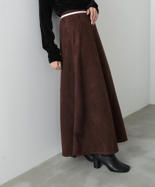 【選べる２タイプ】スウェードロングスカート