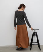 【選べる２タイプ】スウェードロングスカート