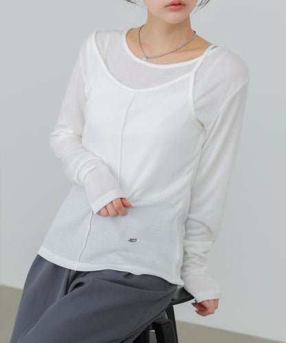 アシメレイヤードカットソー