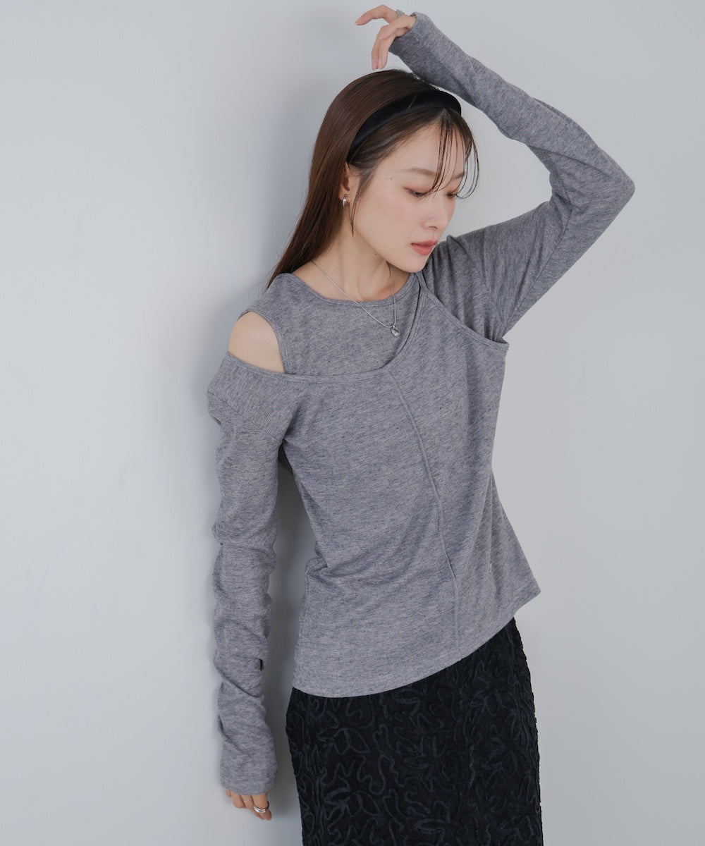 アシメレイヤードカットソー