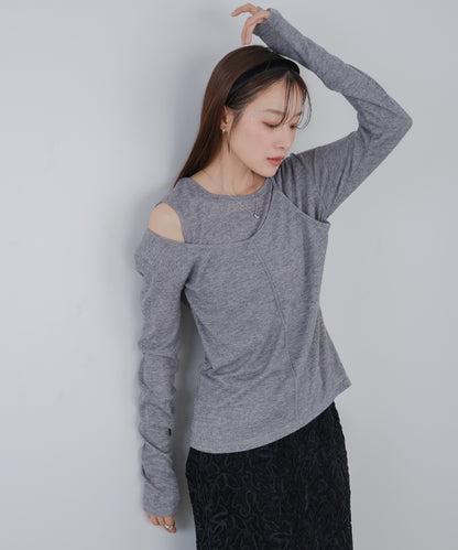 アシメレイヤードカットソー