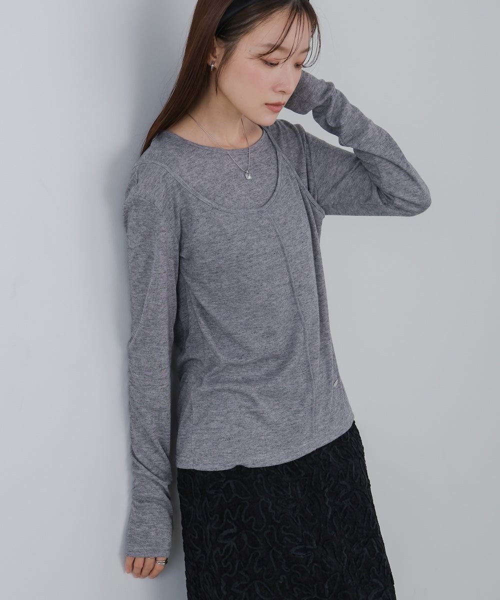 アシメレイヤードカットソー