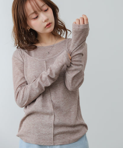 アシメレイヤードカットソー