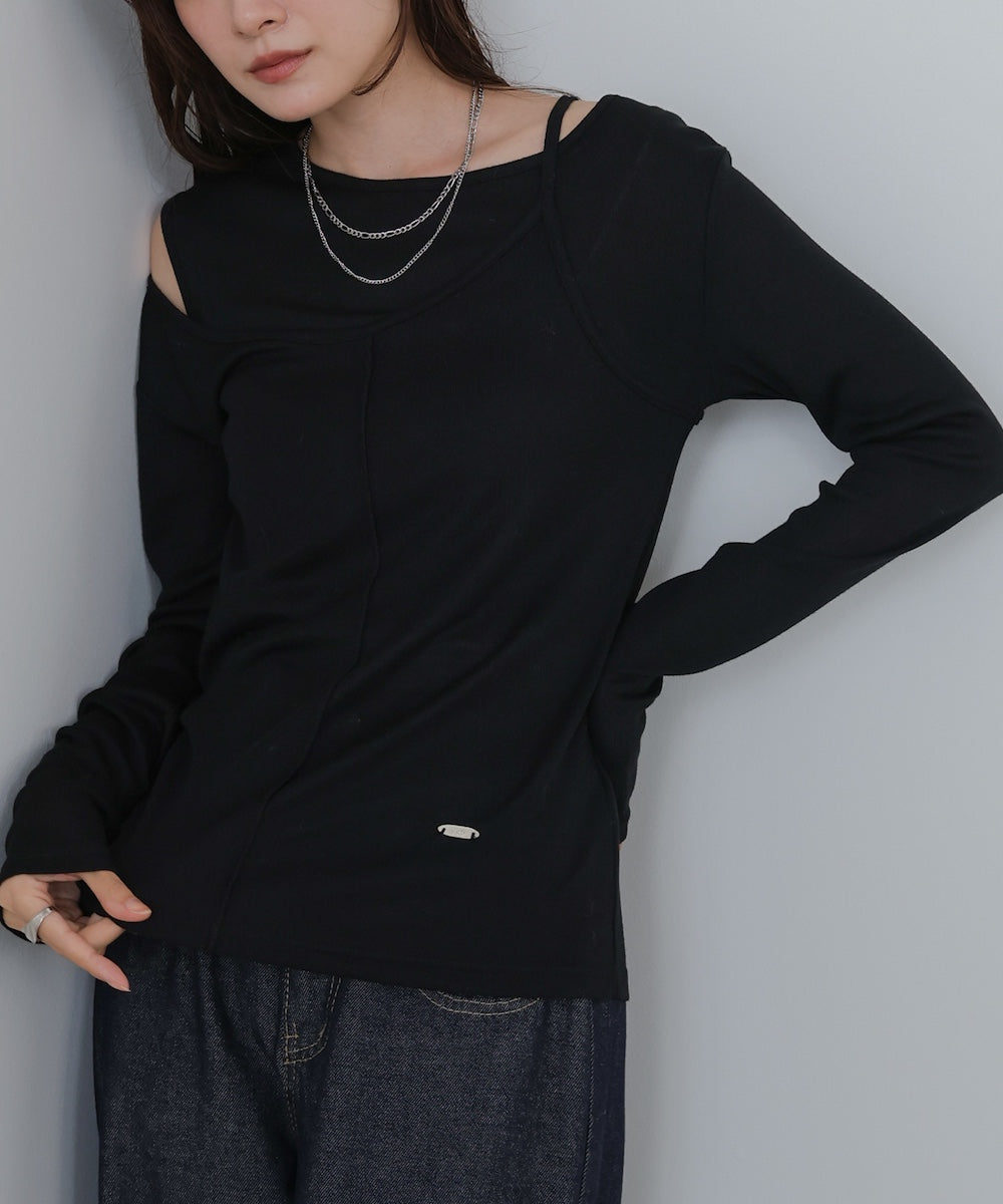 アシメレイヤードカットソー