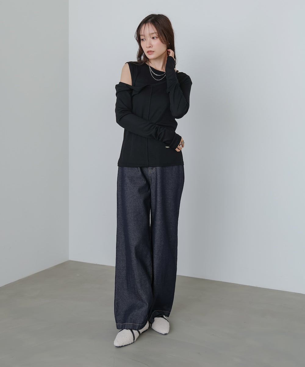 アシメレイヤードカットソー