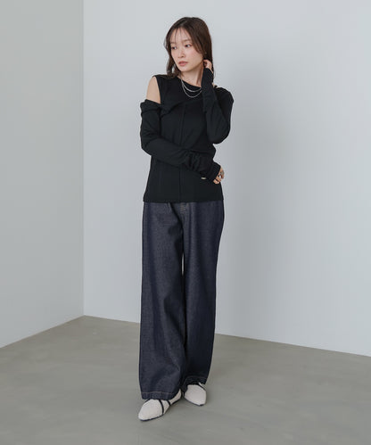 アシメレイヤードカットソー