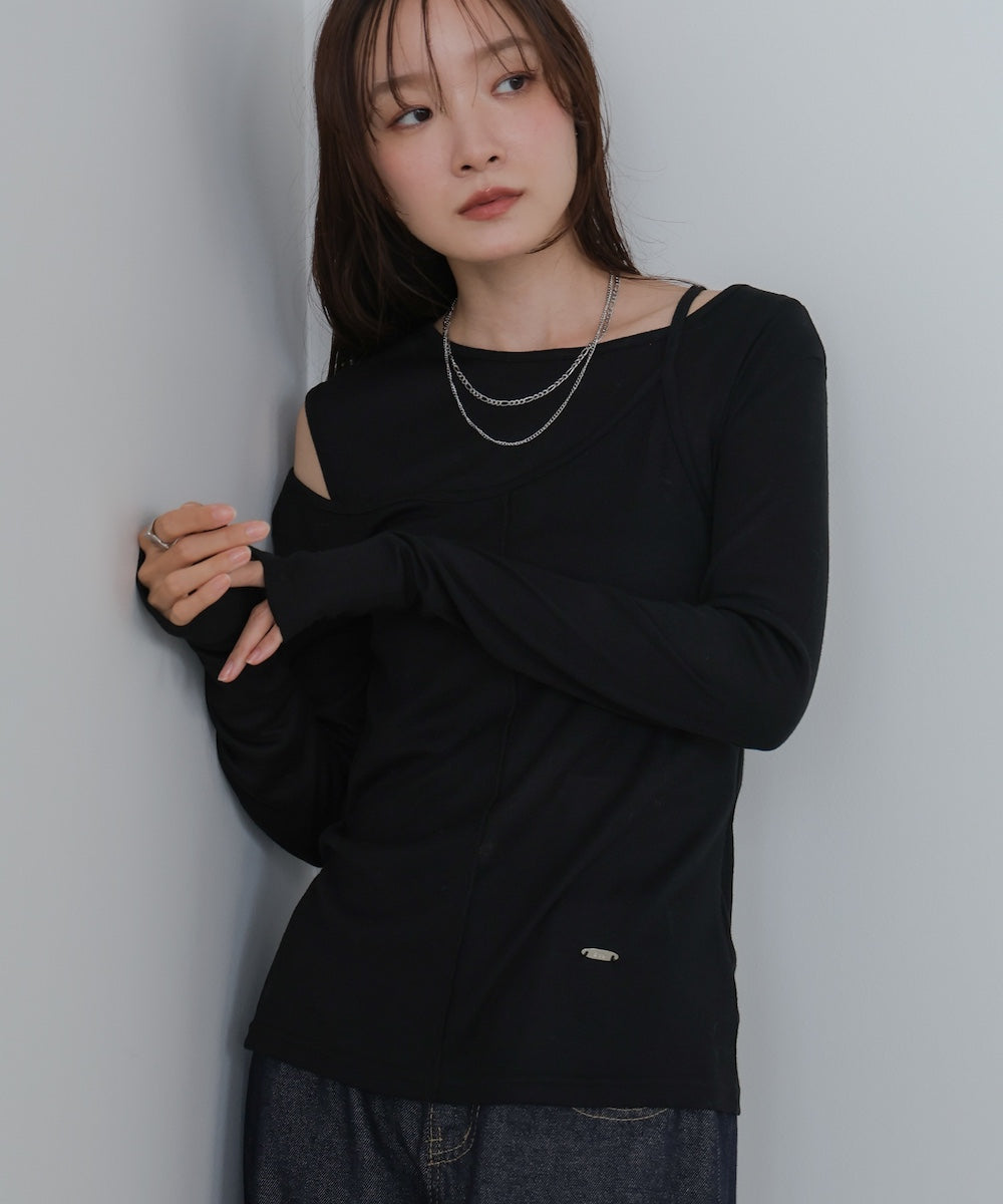 アシメレイヤードカットソー