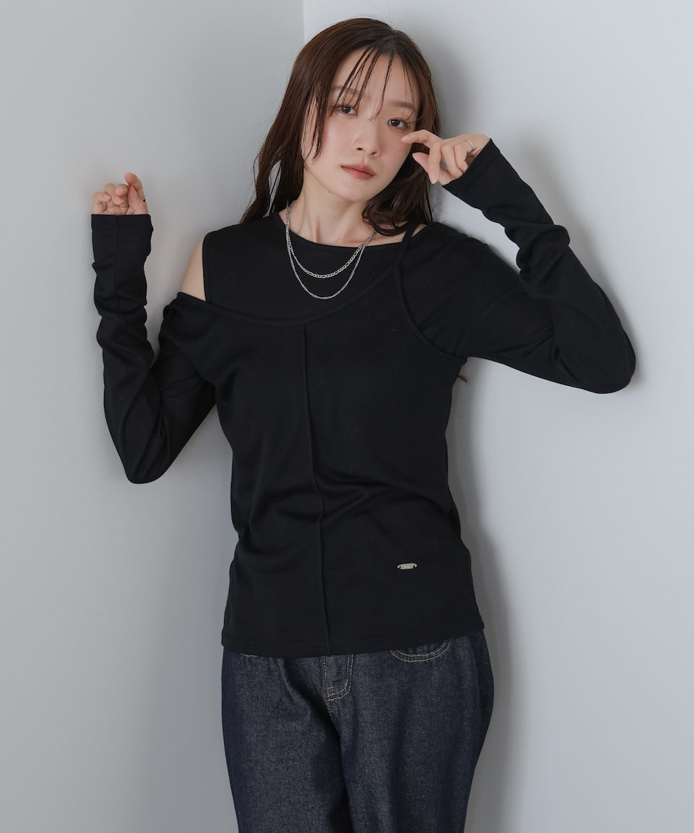 アシメレイヤードカットソー