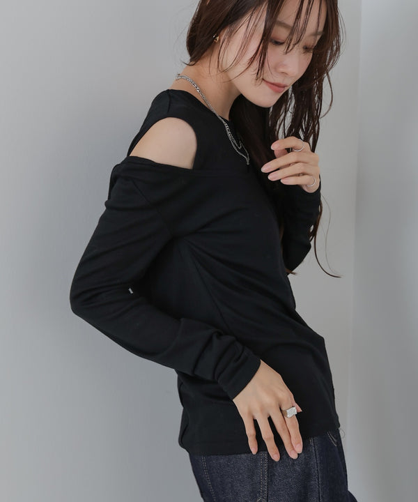 アシメレイヤードカットソー