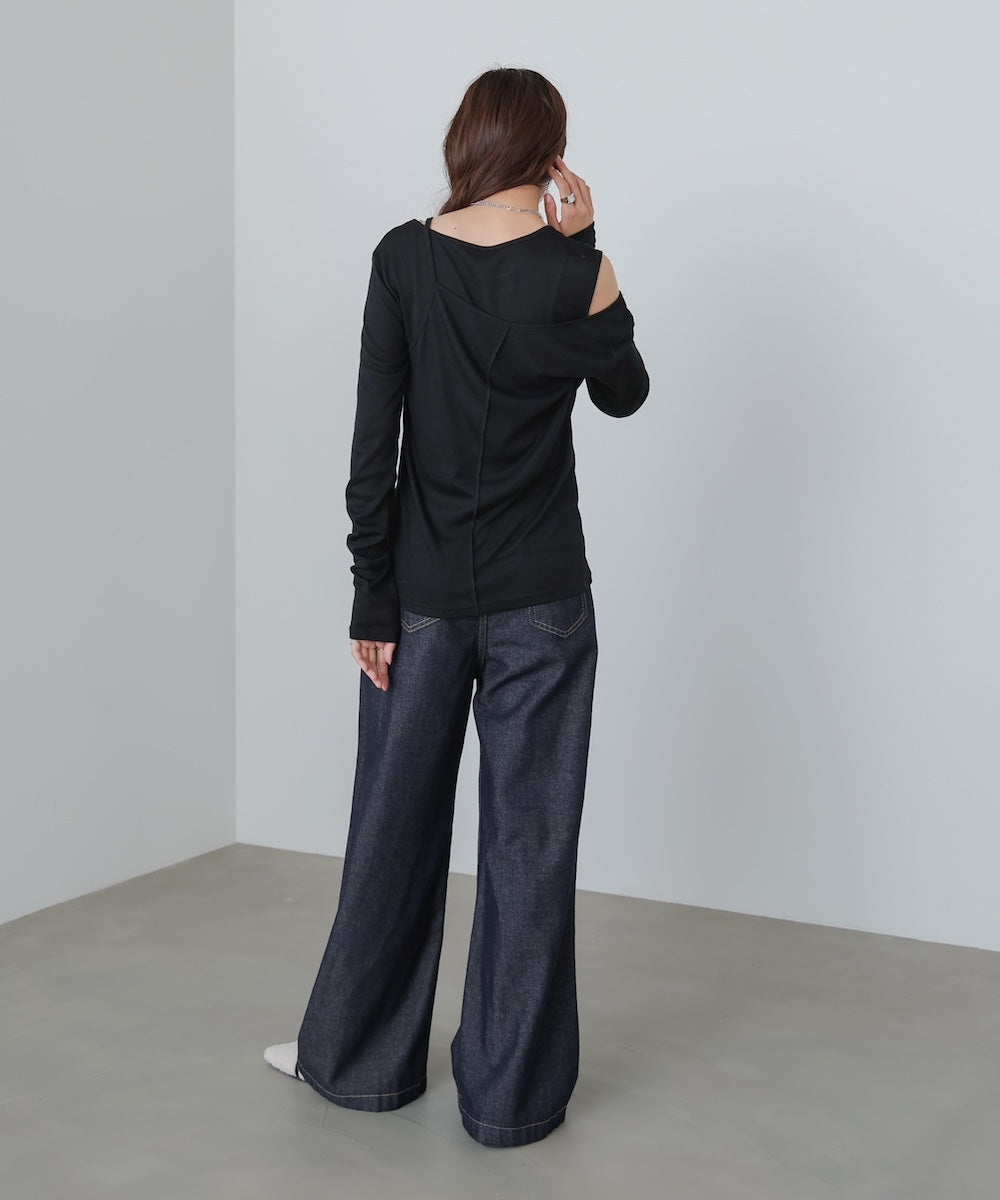 アシメレイヤードカットソー