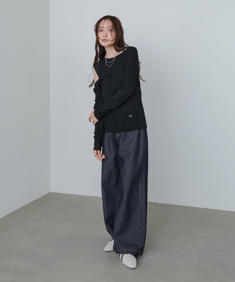 アシメレイヤードカットソー