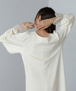 オーガンジー切替スウェットワンピース