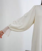 オーガンジー切替スウェットワンピース