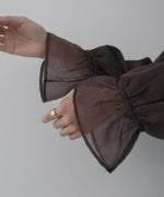 オーガンジー切替スウェットワンピース