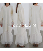 オーガンジー切替スウェットワンピース