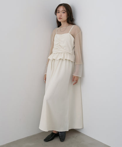 フロントギャザーフリルワンピース