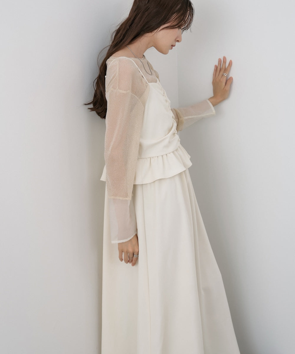 フロントギャザーフリルワンピース