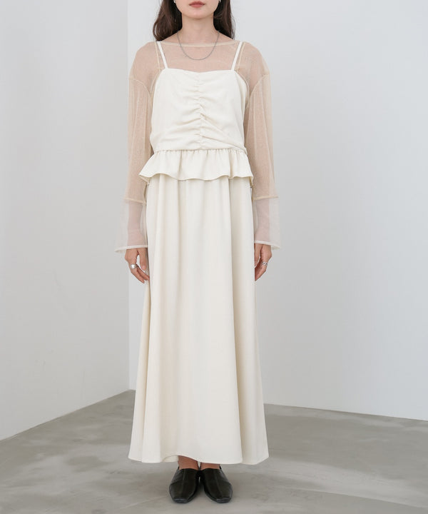 フロントギャザーフリルワンピース