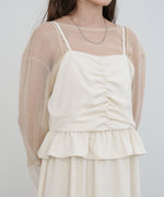 フロントギャザーフリルワンピース