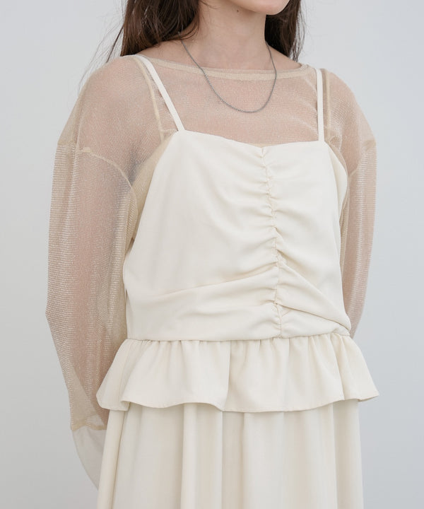 フロントギャザーフリルワンピース