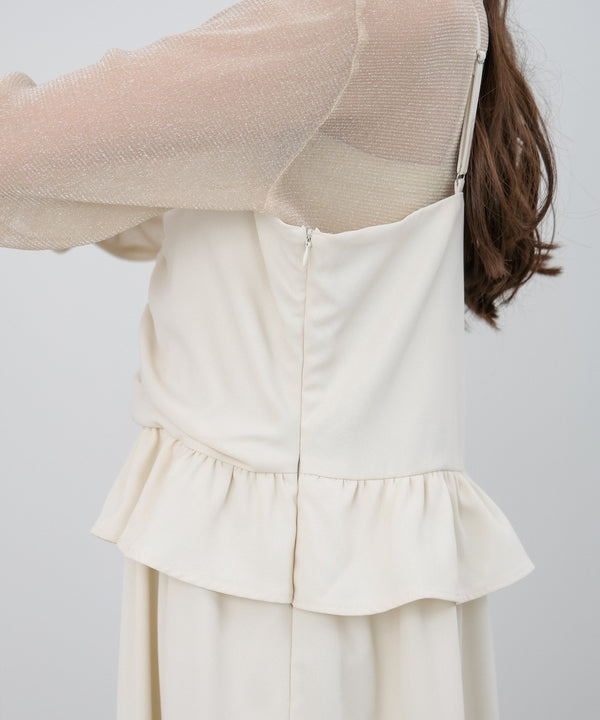 フロントギャザーフリルワンピース