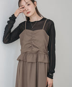 フロントギャザーフリルワンピース