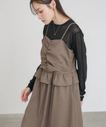 フロントギャザーフリルワンピース