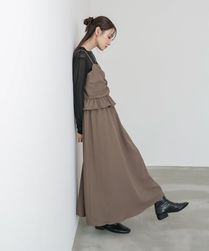 フロントギャザーフリルワンピース