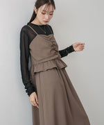 フロントギャザーフリルワンピース