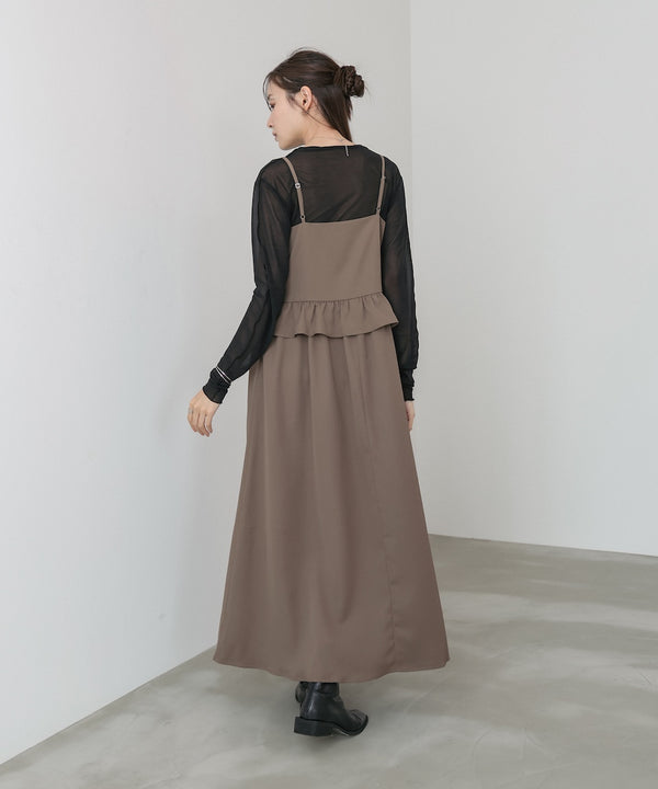 フロントギャザーフリルワンピース