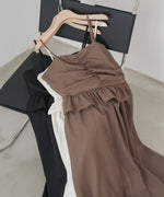 フロントギャザーフリルワンピース