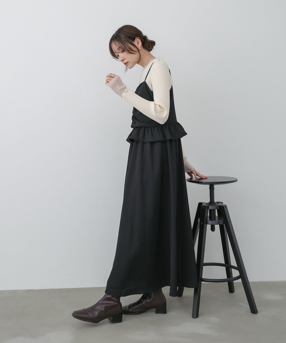 フロントギャザーフリルワンピース