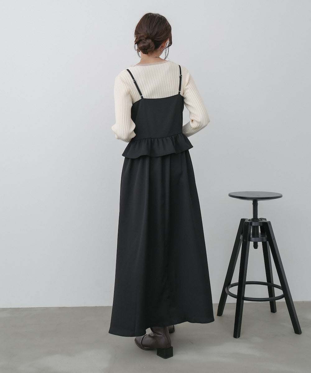 フロントギャザーフリルワンピース