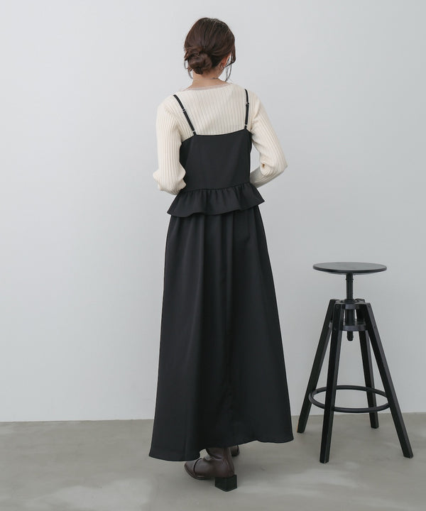 フロントギャザーフリルワンピース